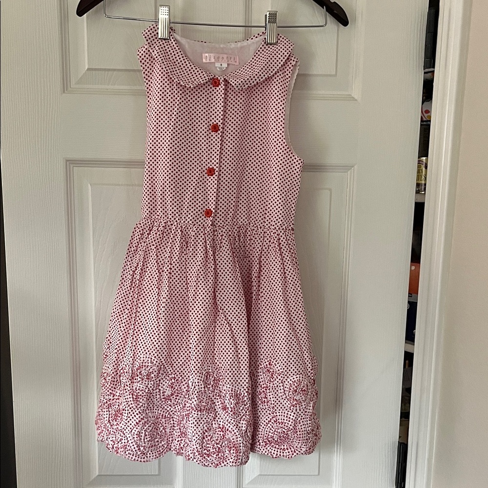 Polka Dot Sleeveless Kids Dress - Red
